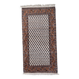 Tapis vintage indien Seraband fait main en laine – 73 x 140 cm – 1970s
