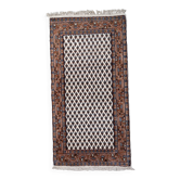 Tapis vintage indien Seraband fait main en laine – 73 x 140 cm – années 1970
