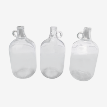 Set of 3 transparent 3-litre demijohns