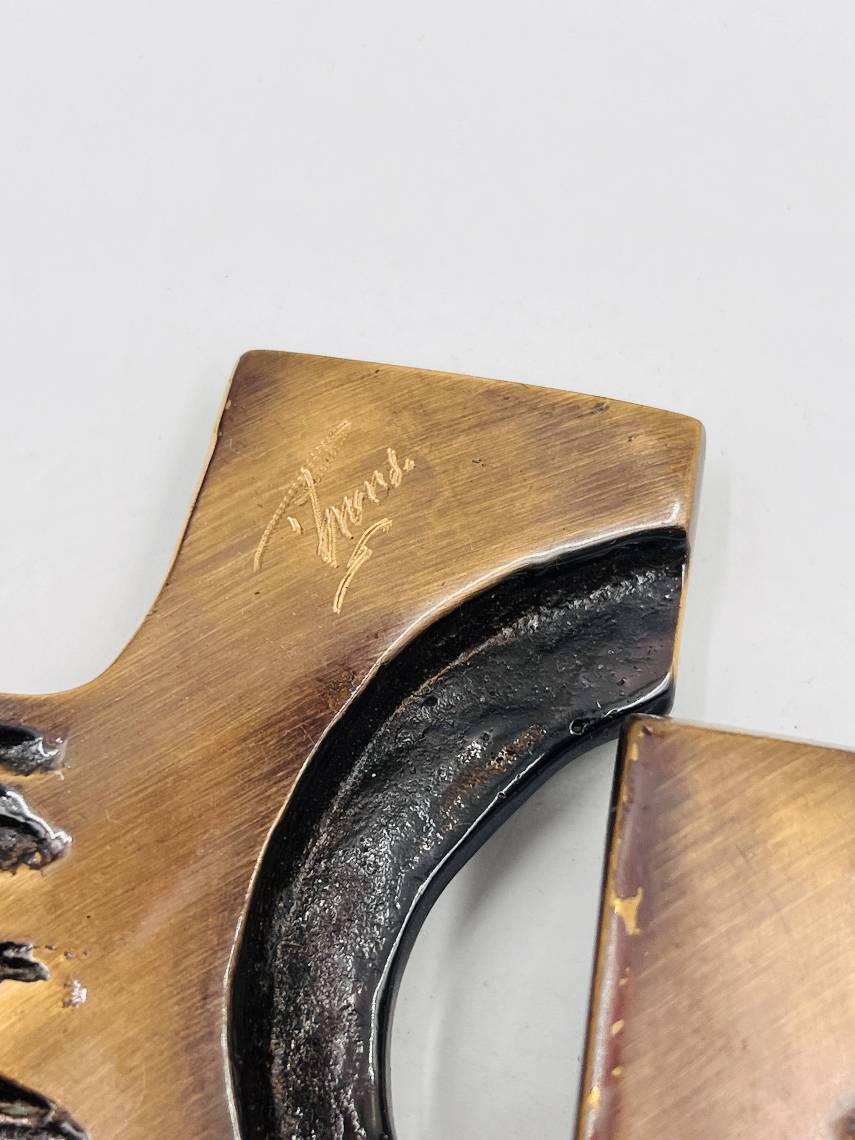 Brutalist bronze crucifix