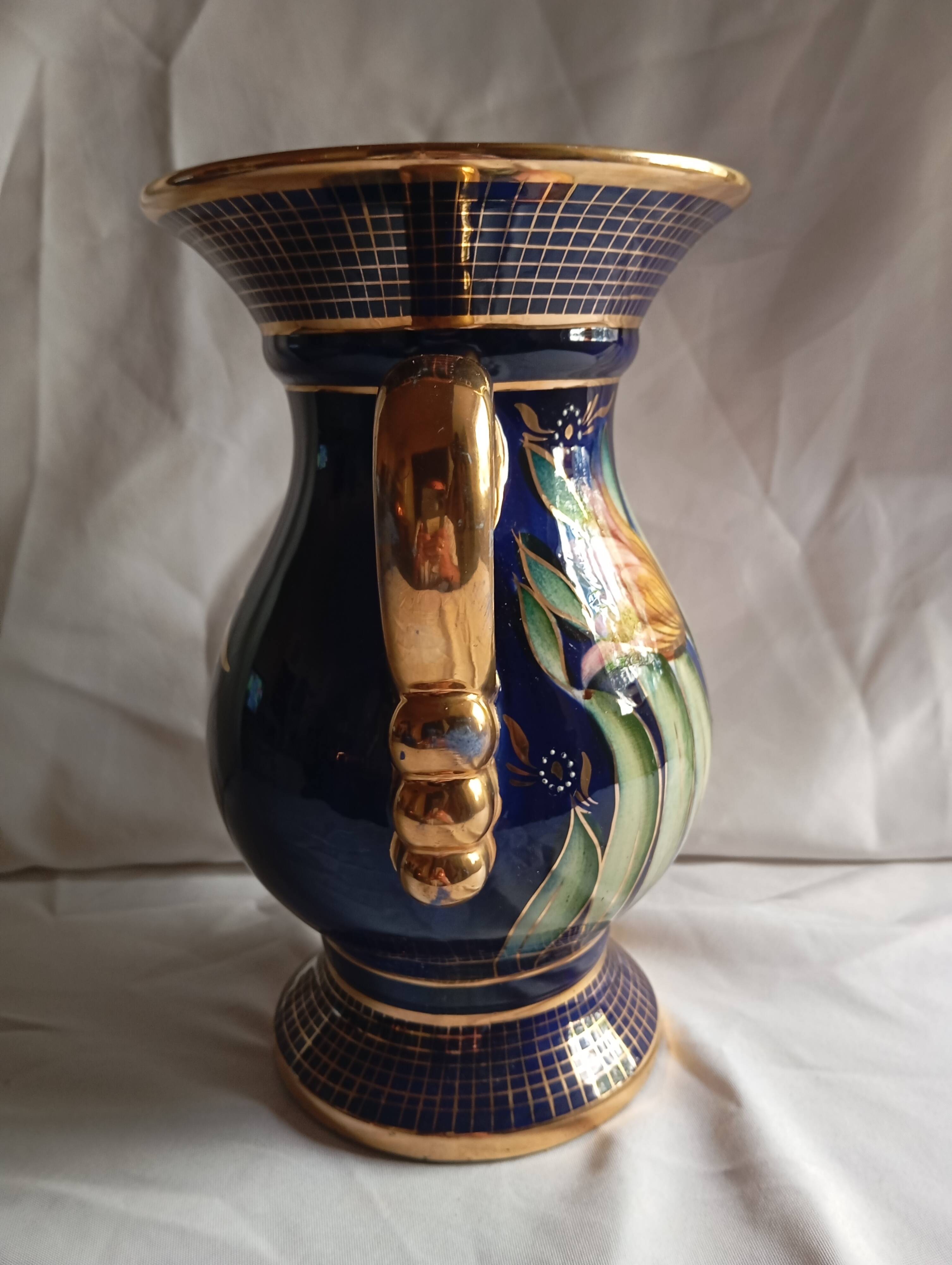 Vintage "h.bequet" earthenware vase