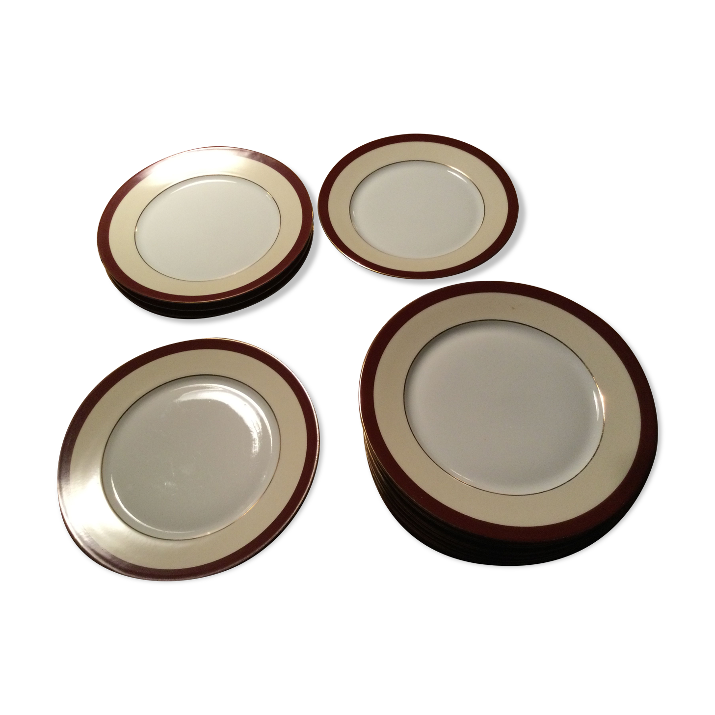 Set of 14 Porcelain Plates from Limoges