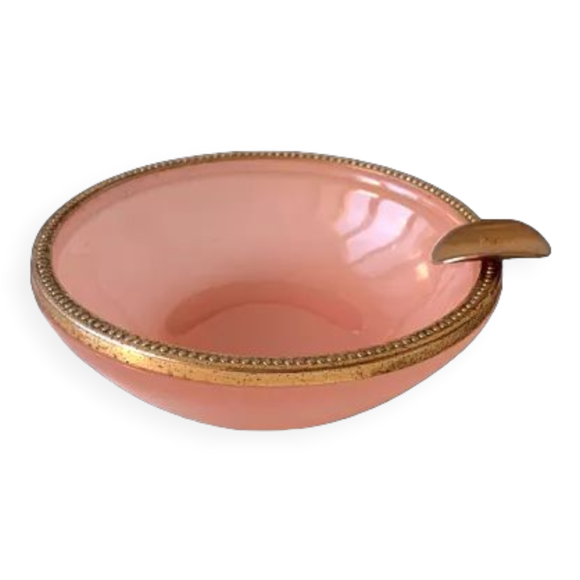Old vintage pink opaline ashtray