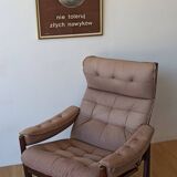 Genega Møbler leather armchair, Denmark, 1960s.