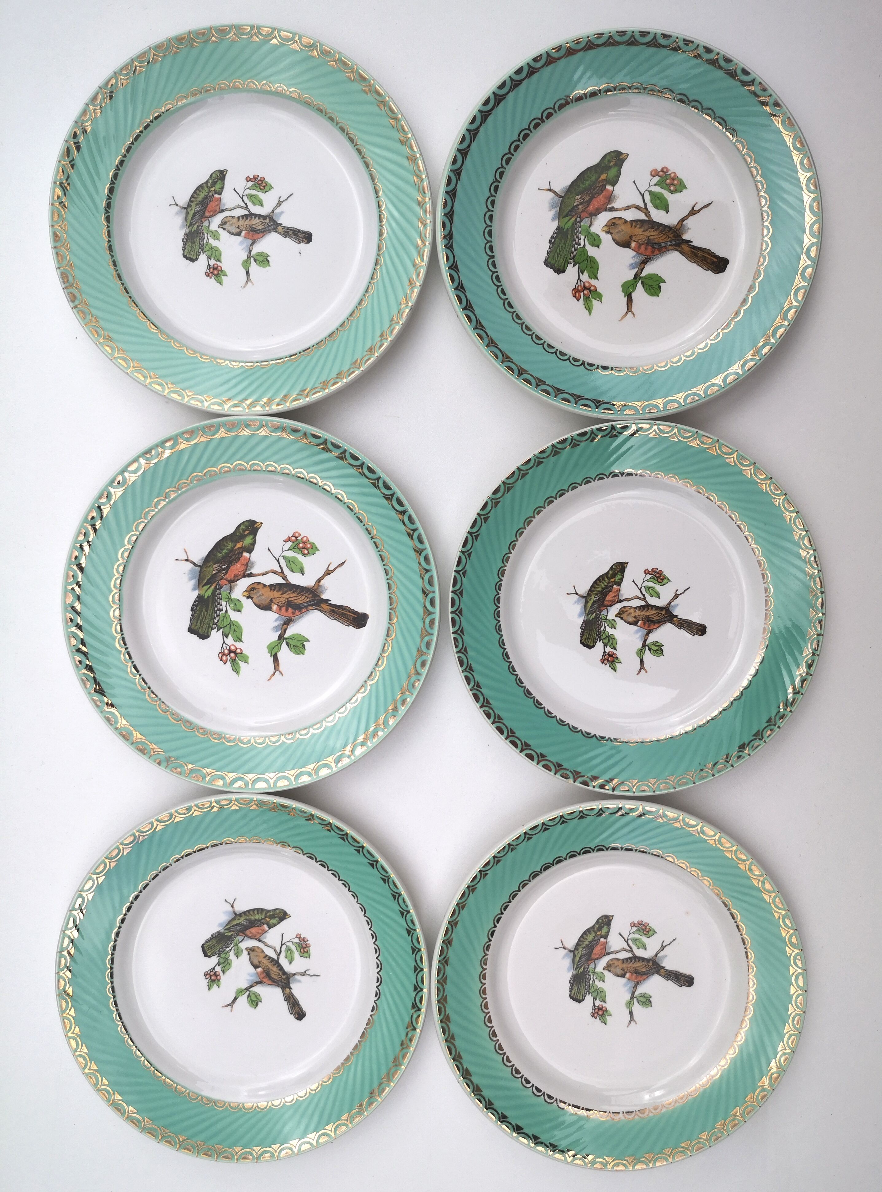 Badonviller birds dessert plates