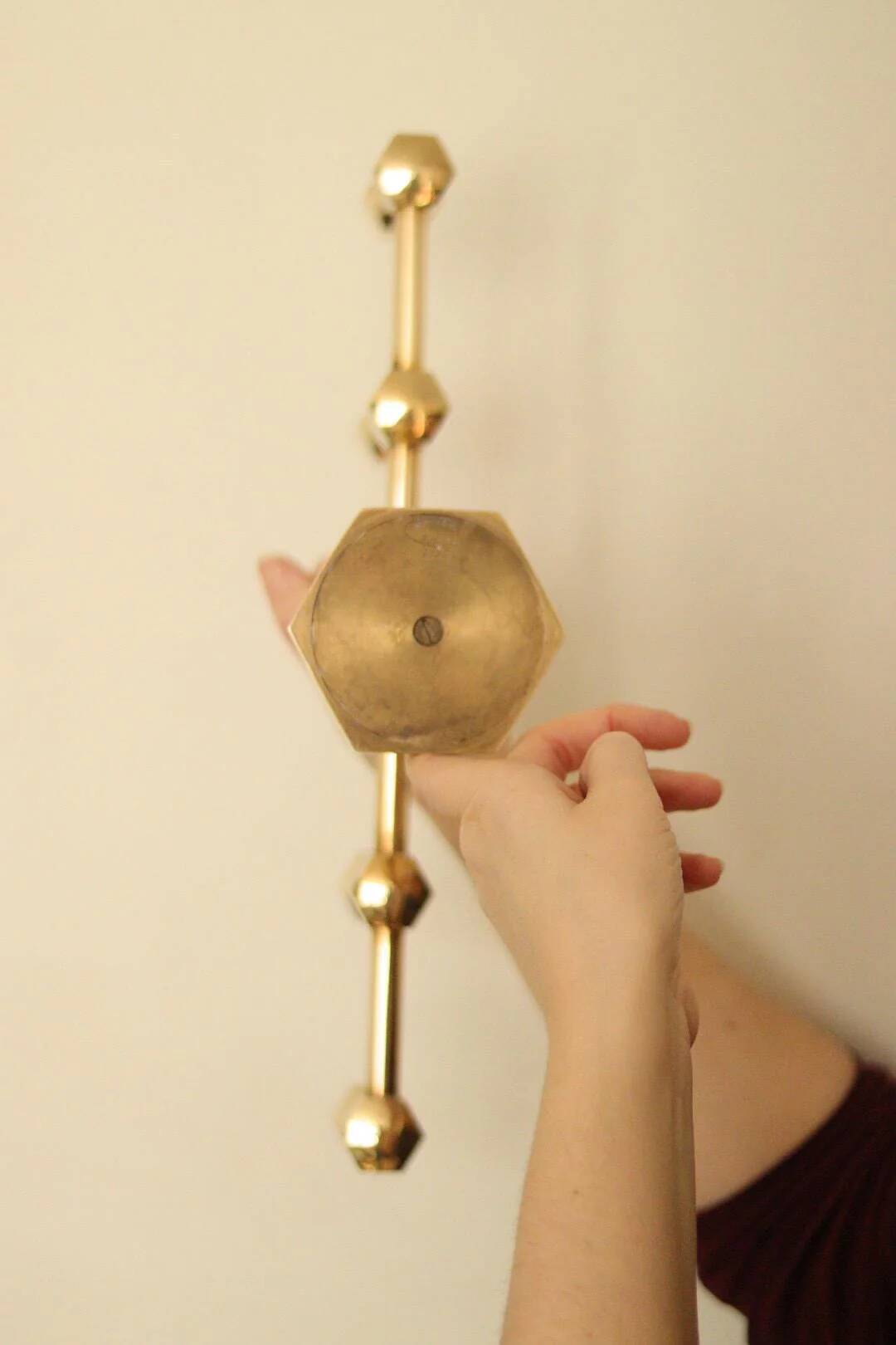 Swedish brass five arm candelabra by Gusum