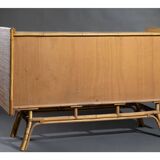 Rattan sideboard attributed to Adrien AUDOUX and Frida MINNET