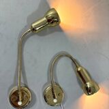 Brass flexible wall lamps, set of 2, 1960’s