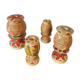 Set of 4 turned wooden candle holders