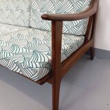 Banquette canapé 3 places scandinave Arne Wahl Iversen pour Komfort en teck