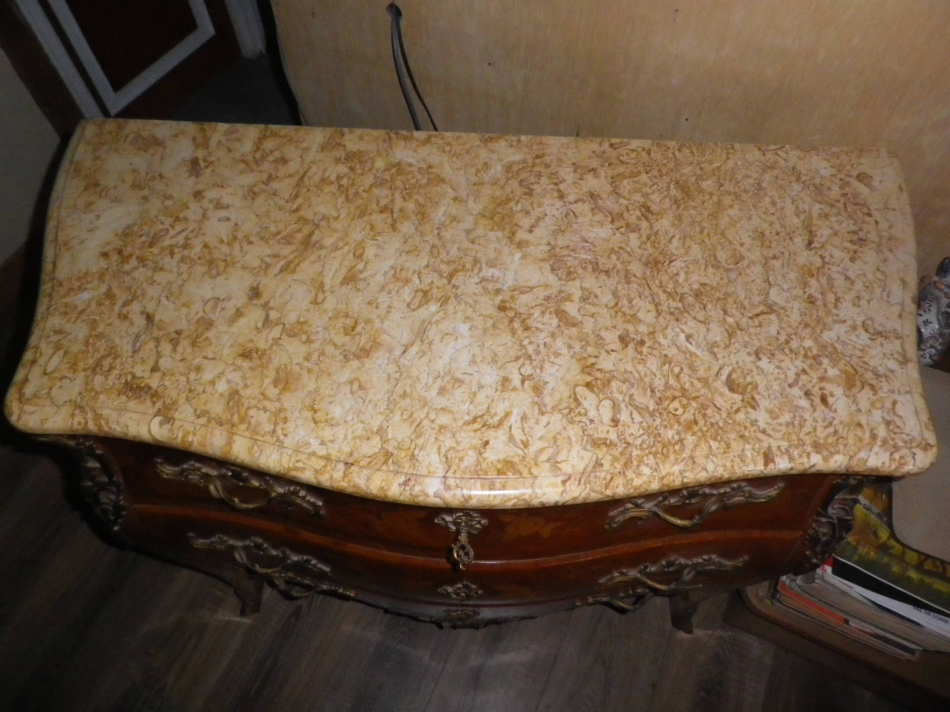 Louis XV style inlaid chest of drawers