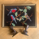 Carved wooden bird candlesticks - Black Forest