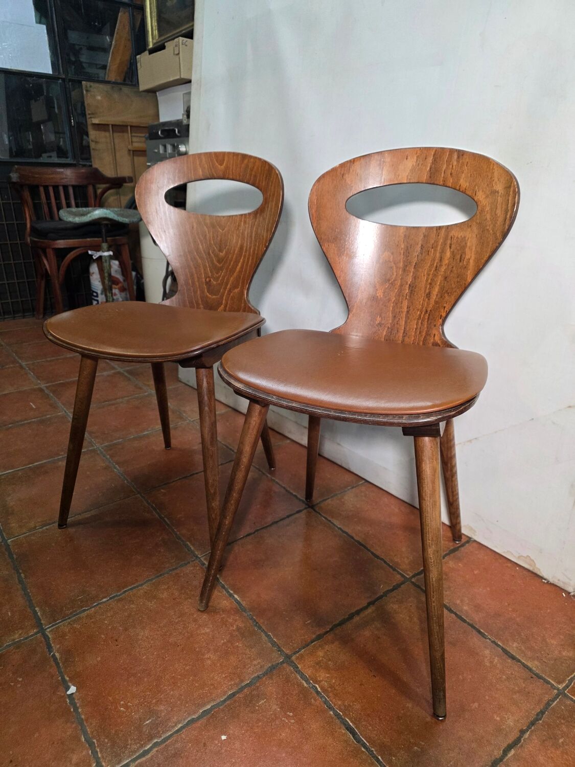Paire de chaises bistrot "Fourmi" Baumann – Vintage 1960