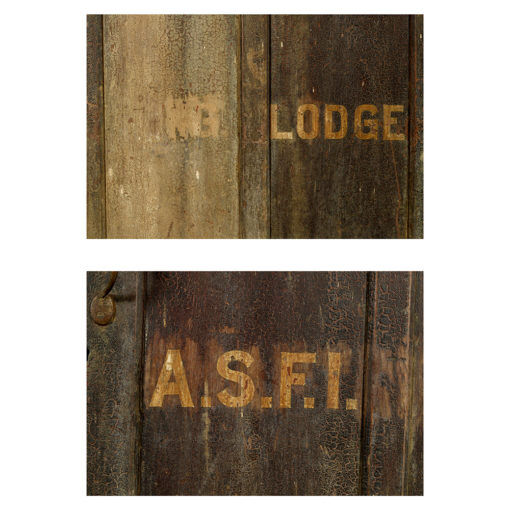 Postal sorting furniture in patinated wood