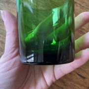 Lot of 5 vintage green glasses - Lesieur et Lever oil