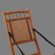 19th-century caned chaise longue in colonial style