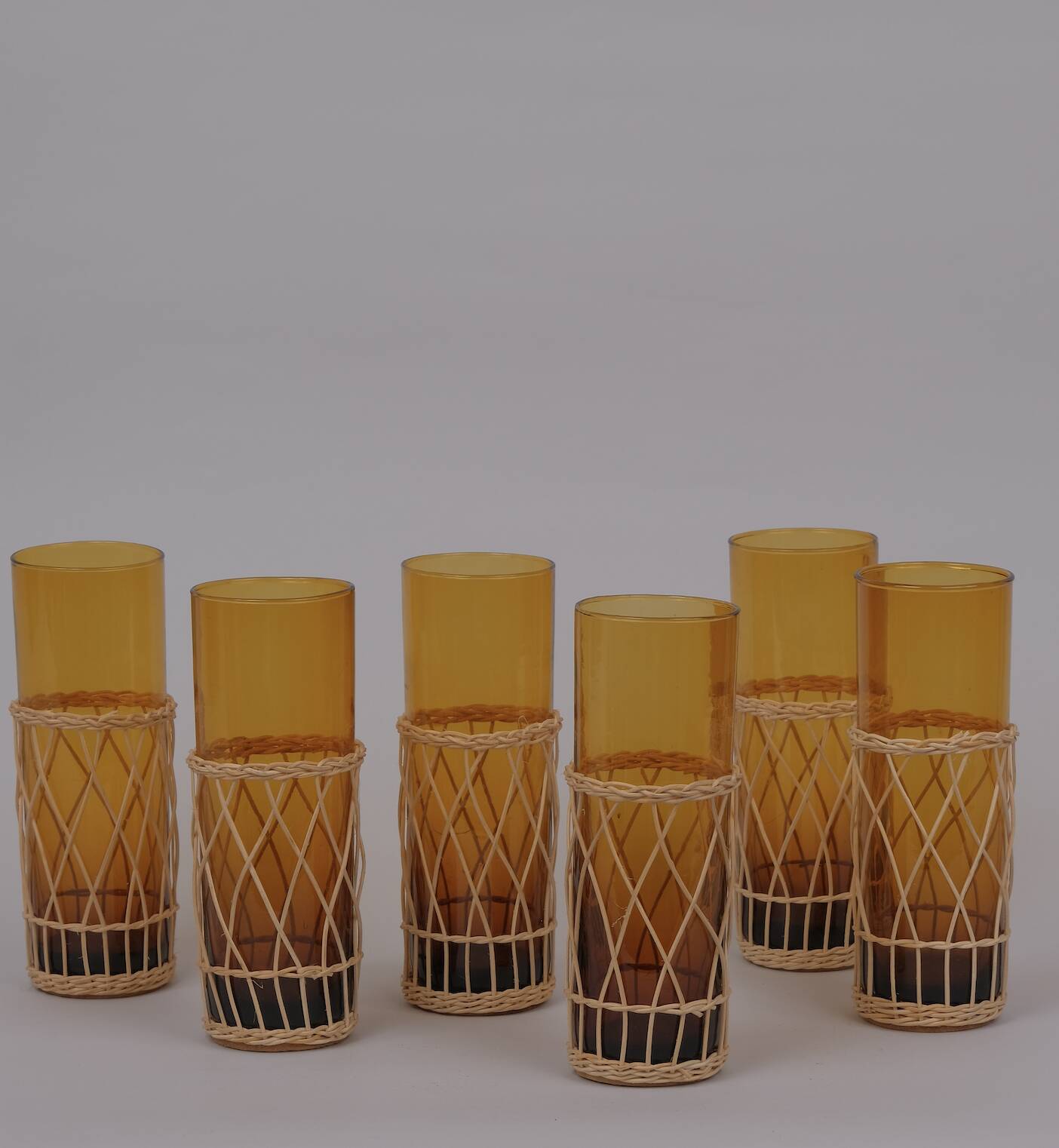Wicker lemonade glasses x6