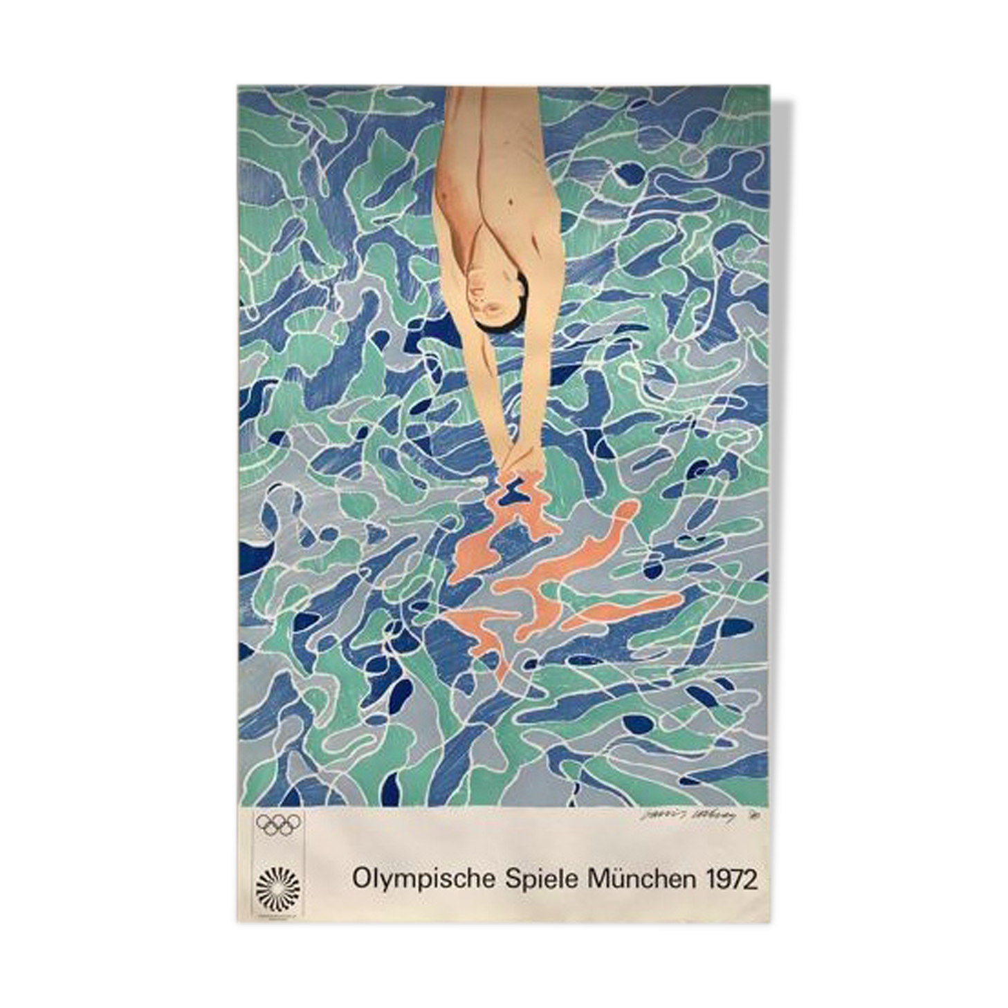 Affiche originale David Hockney (1937) Olympische Spiele München, 1972