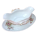 Sauce boat on dormant white porcelain, floral decoration