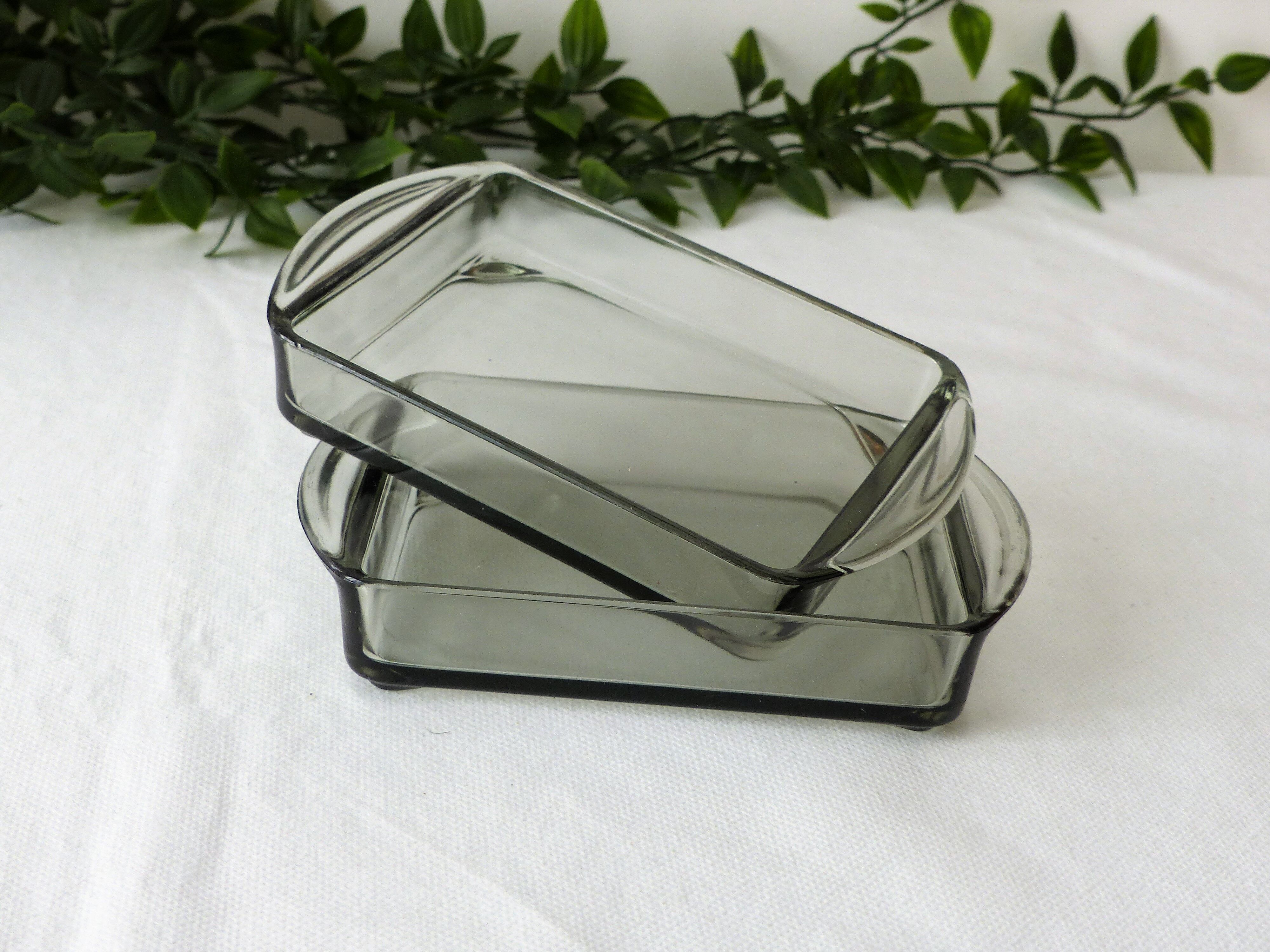 2 smoked glass ravier cups