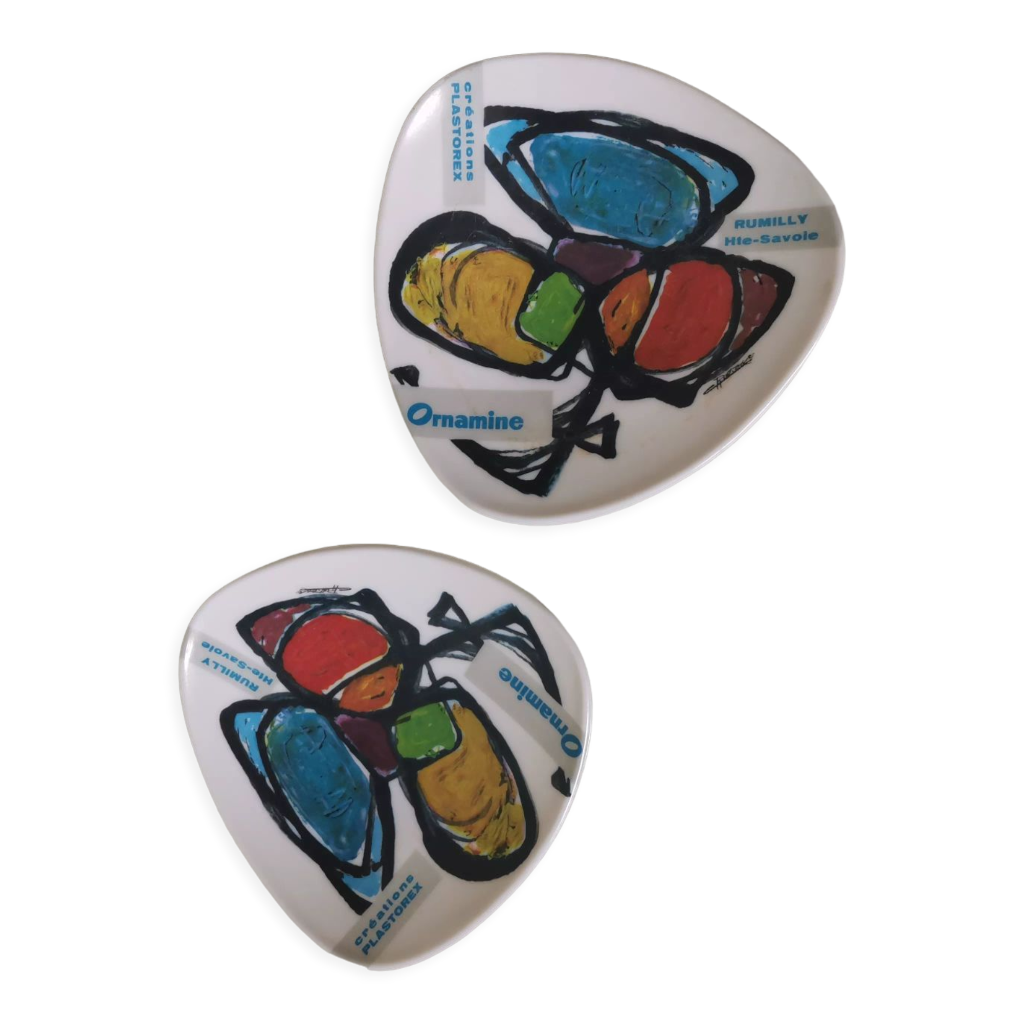 Set of 2 ashtray empty pocket 60s vitnage Plastorex Ornamine France