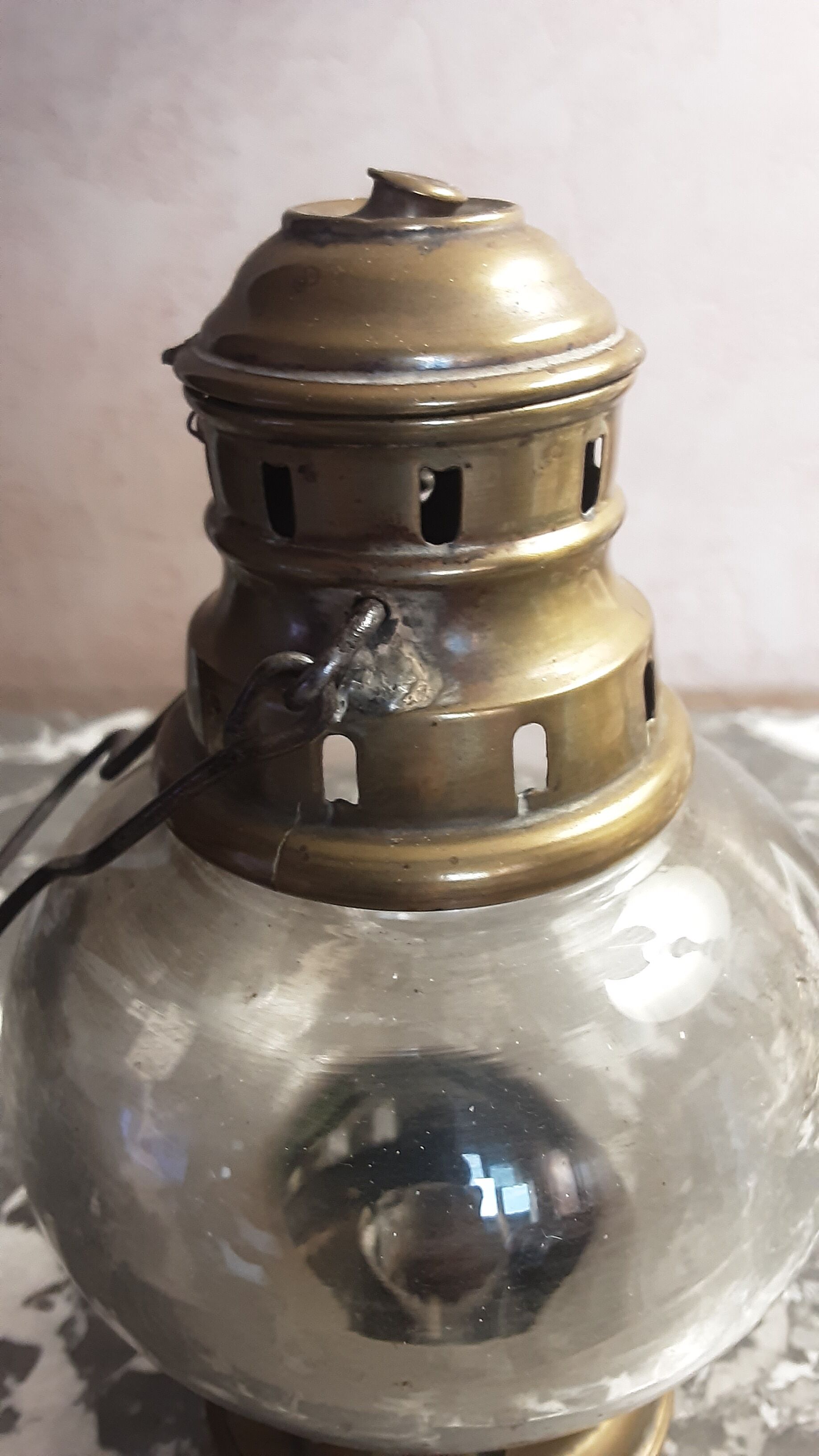 Brass storm lamp - old