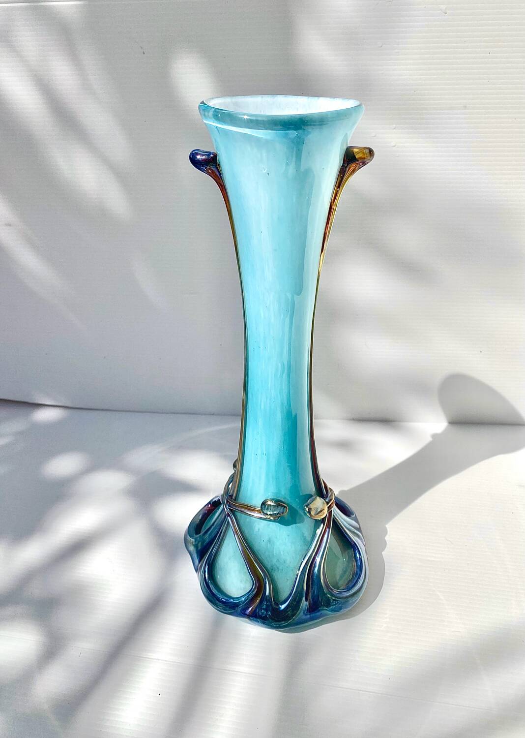 Biot vase, blown glass, signed Silice Création JM Operto.