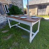 Wooden farmhouse table