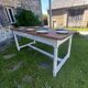 Wooden farmhouse table