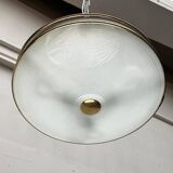 Metal ceiling pendant lamp, made of glass and metal, German mid-century modern style, 1960s.