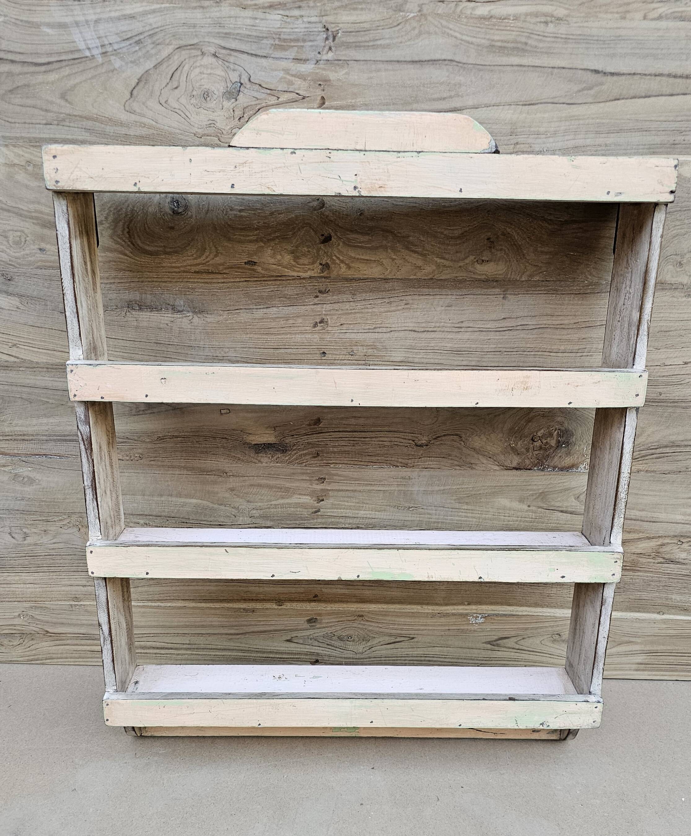 Burmese teak wall shelf