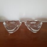 Set of 2 glass candle holders