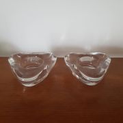 Set of 2 glass candle holders