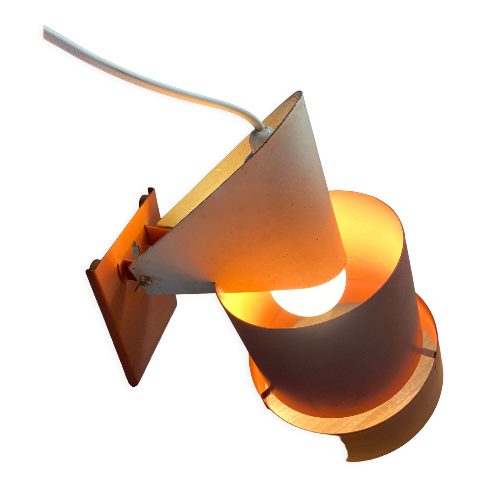 Vintage Danish red and white wall lamp