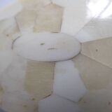 Oval box in white horn and wood