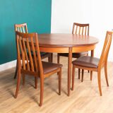 Retro Teak GPlan 1960s Fresco Dining Table & 4 Four Chairs By Victor Wilkins