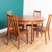 Retro Teak GPlan 1960s Fresco Dining Table & 4 Four Chairs By Victor Wilkins