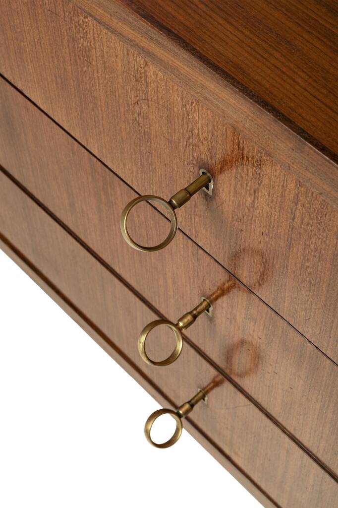 Important sideboard with drawers in teak, Italian design, 1960s.