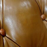 Canapé Chesterfield capitonné, en cuir – fin XIXe