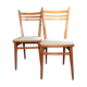 Paire de chaises vintage 1950-60 assise écru