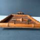 Old serving tray in faux bamboo and brass, 19th century