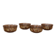 Set of 4 smoked bowls with Arcoroc wheat ear decoration