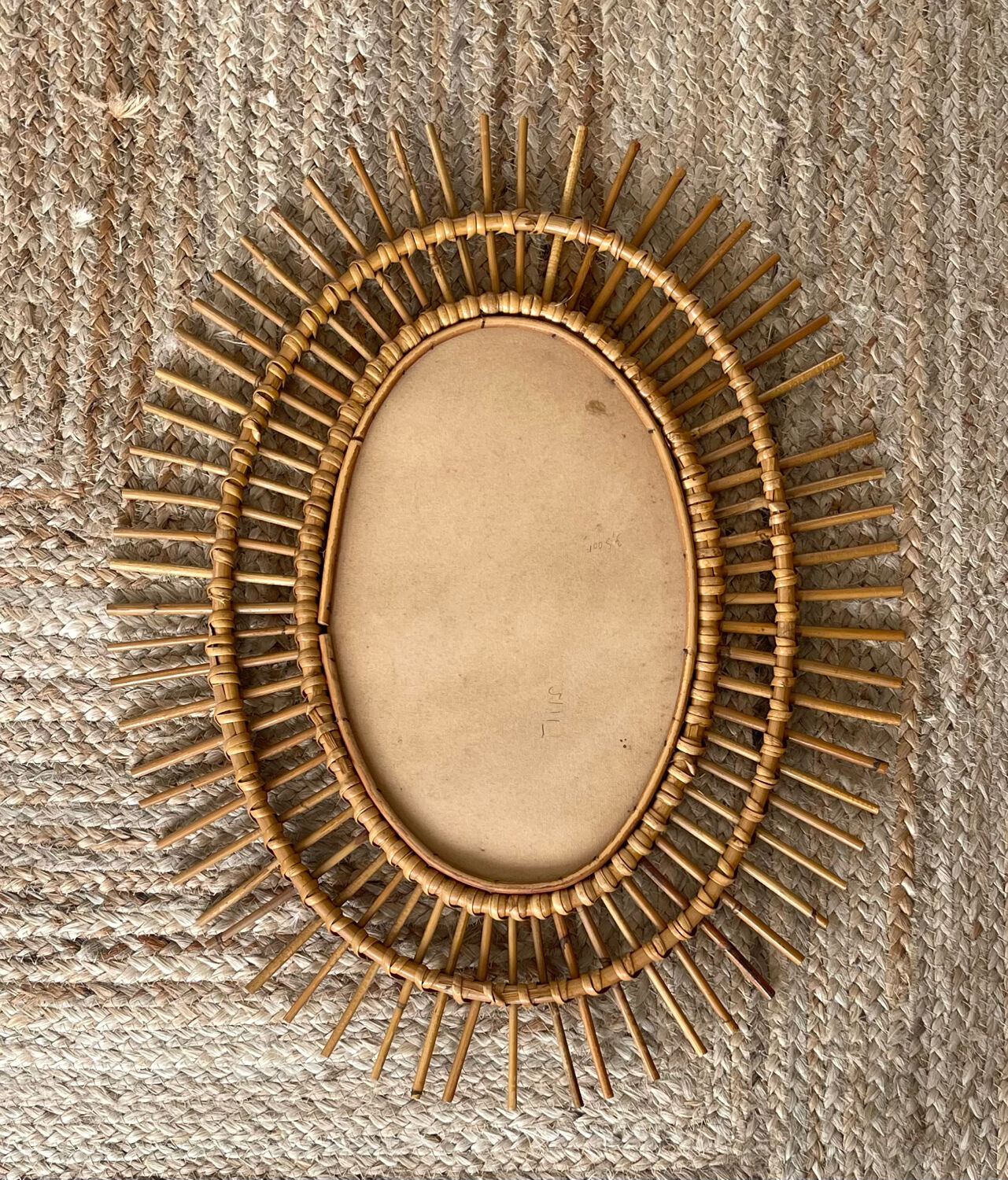 Rattan mirror 1960 48x60cm