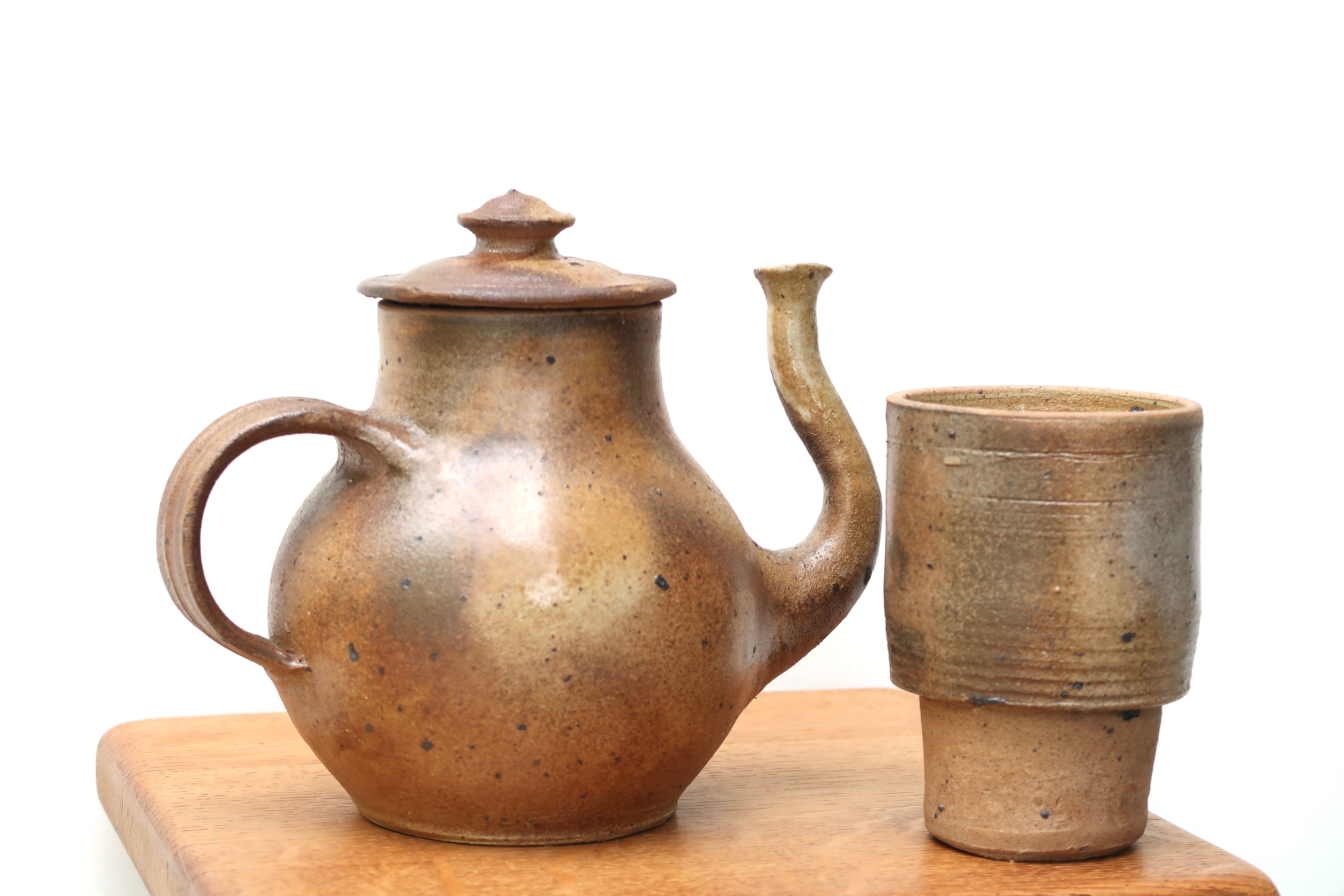 Jacky Coville's stoneware tea pot, 60s