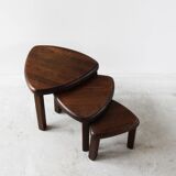 Set of three vintage free-form coffee tables