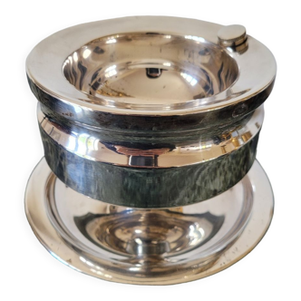 Silver metal bain marie sauce boat