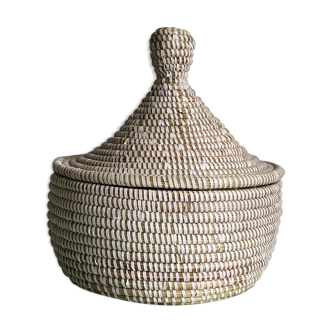 White braided basket
