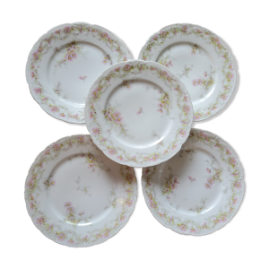 5 anciennes assiettes en porcelaine