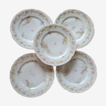 5 old porcelain plates Grand Dépôt Emile Bourgeois Paris