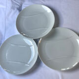 Set of 3 porcelain asparagus plates from Tharaud Limoges